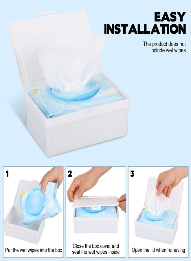 FMOACEN 2 Pack Wipes Dispenser Compatible with Cottonelle Flushable, Refillable Wipe Holder with Sealing Lid, Keeps Wipes Clean and Fresh, Non-Slip Wipe Container White Storage Box for Home Car Office - Image 3